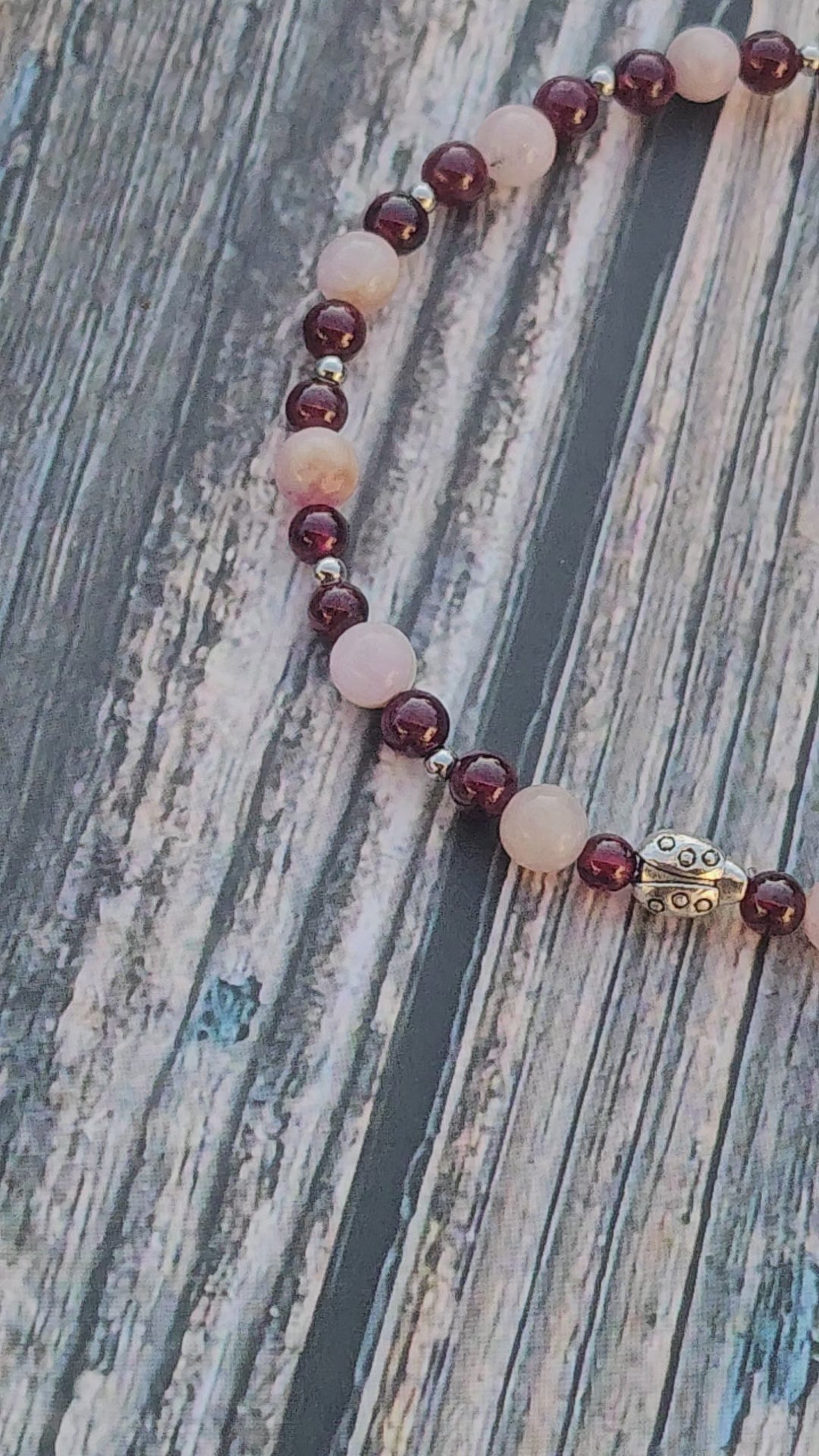 Bracelet Kunzite & Grenat – 4mm