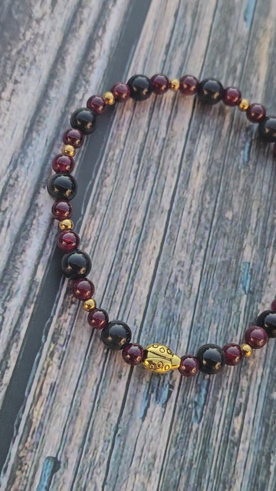 Bracelet Tourmaline noire & Grenat – 2mm/4mm