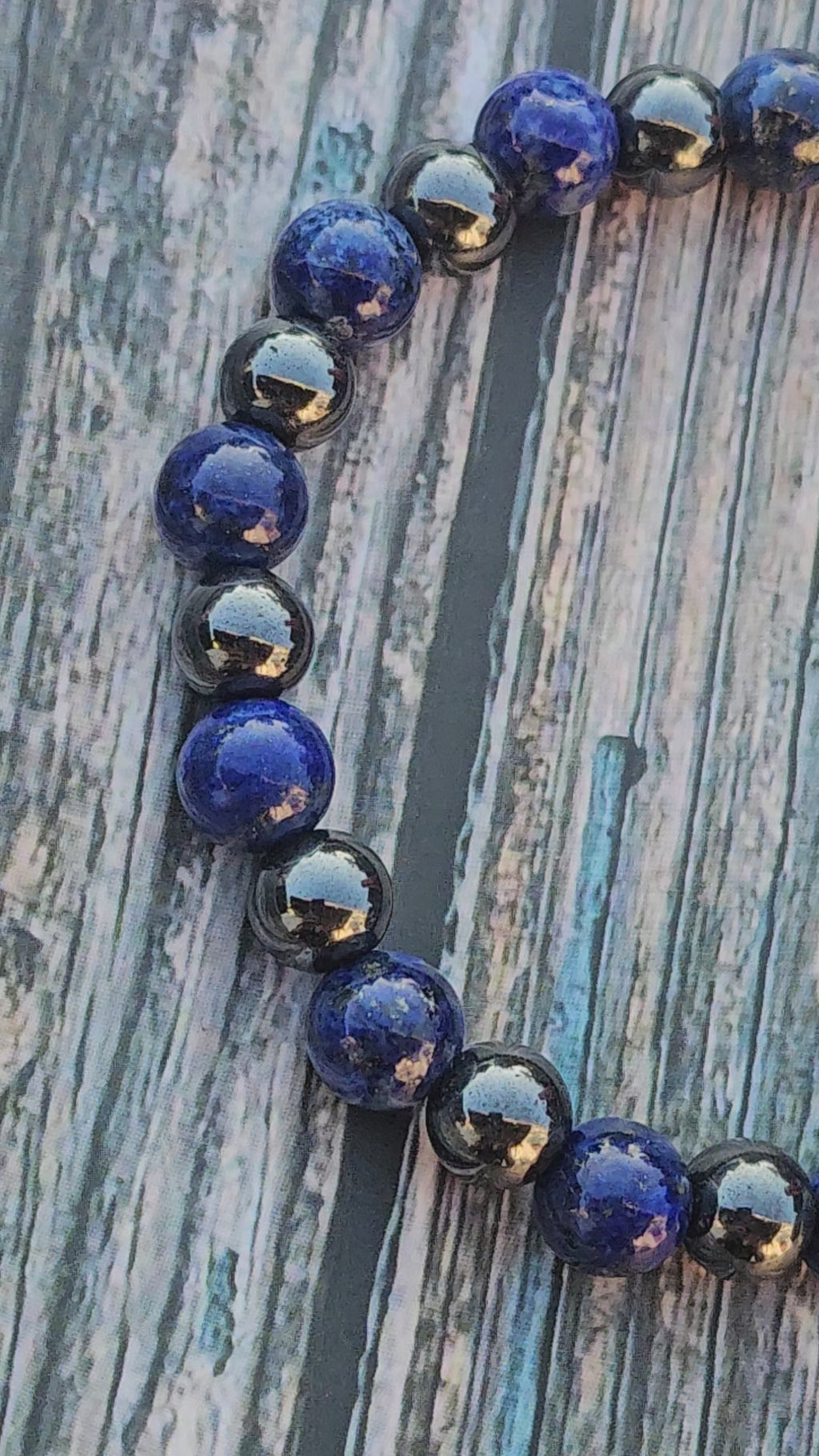 Bracelet Lapis-lazuli & Hématite – 8mm