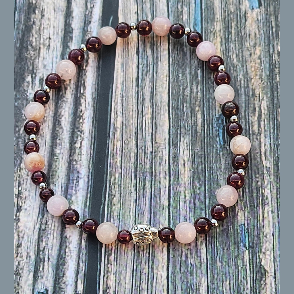 Bracelet Kunzite & Grenat – 4mm