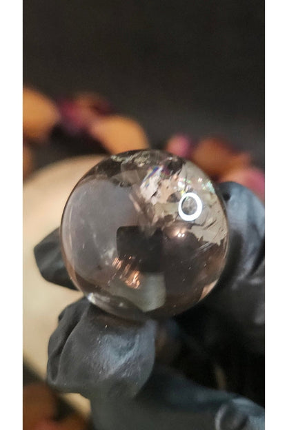 Mini Sphère en Quartz Fumé -  Énergie d'Ancrage
