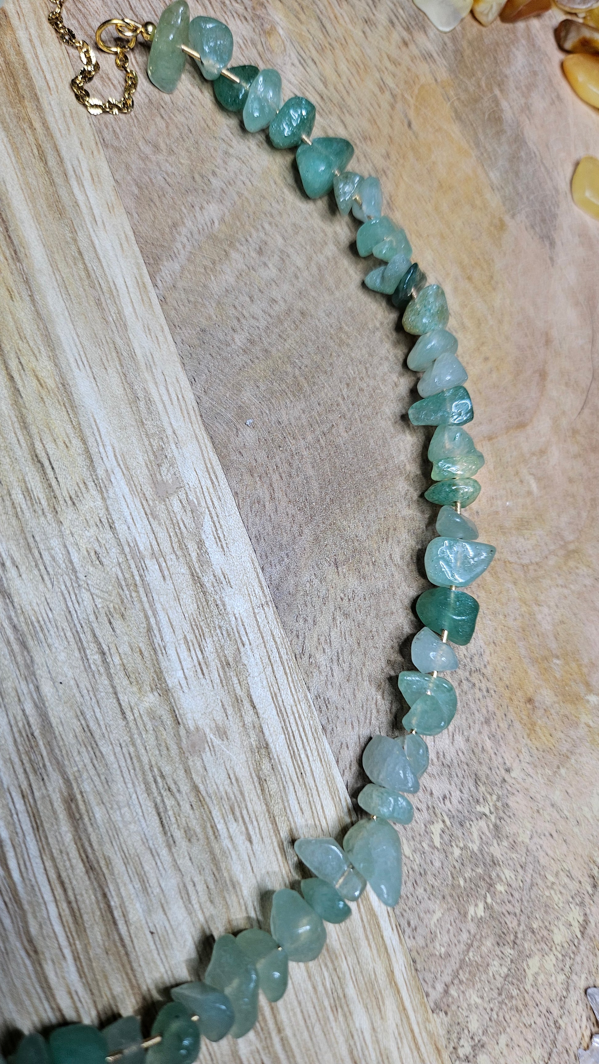 Ensemble Tour de Cou (Pierres Brutes) et Bracelet en Aventurine Verte - Chance et Harmonie