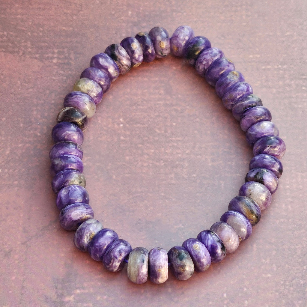 Bracelet Charoïte – Perles donuts
