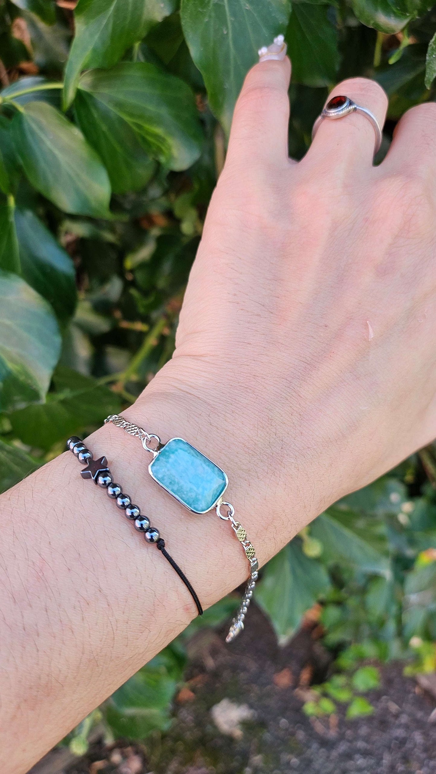 Bracelet "Rectangle de Lumière" amazonite