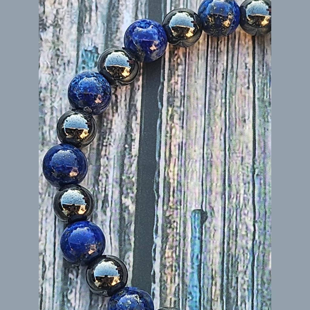 Bracelet Lapis-lazuli & Hématite – 8mm