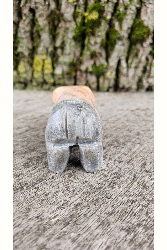 Cochon Sculpté en Pierre d'Héliolite Naturelle - Charme Solaire et Énergie Positive -ion animaux en pierre naturelle lithothérapie - Kumari Legacy