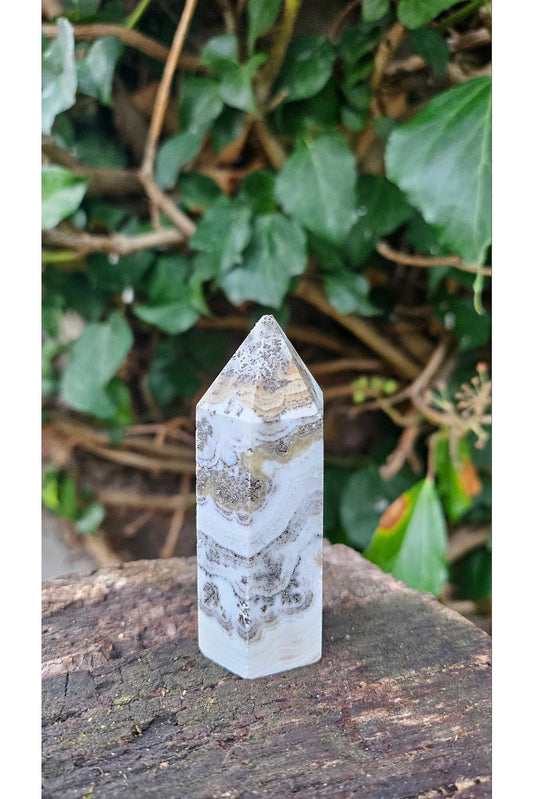 Natürlicher dendritischer Achat-Obelisk – Verbindung zur Weisheit der Natur