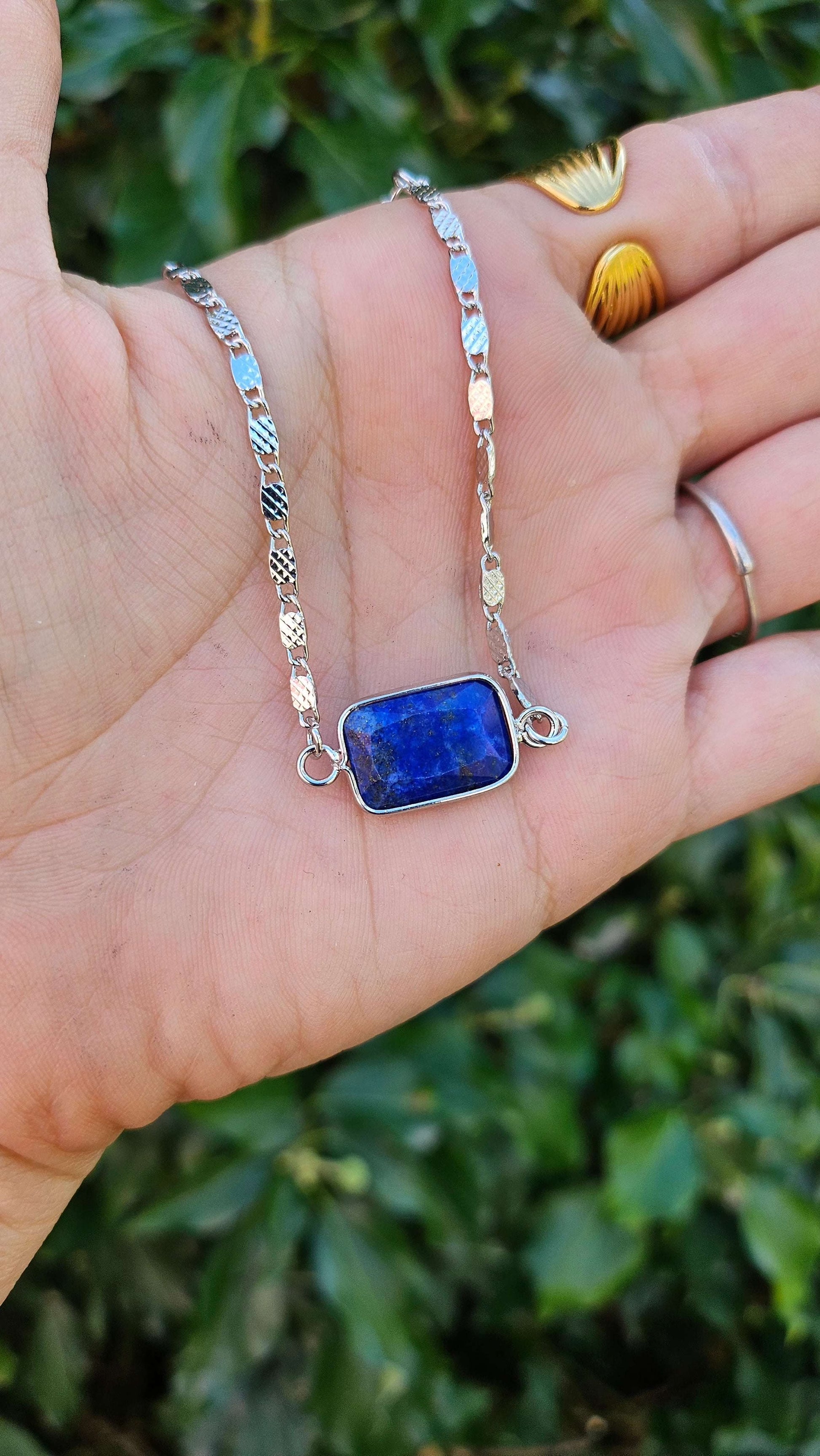 Bracelet "Rectangle de Lumière"  lapis lazuli