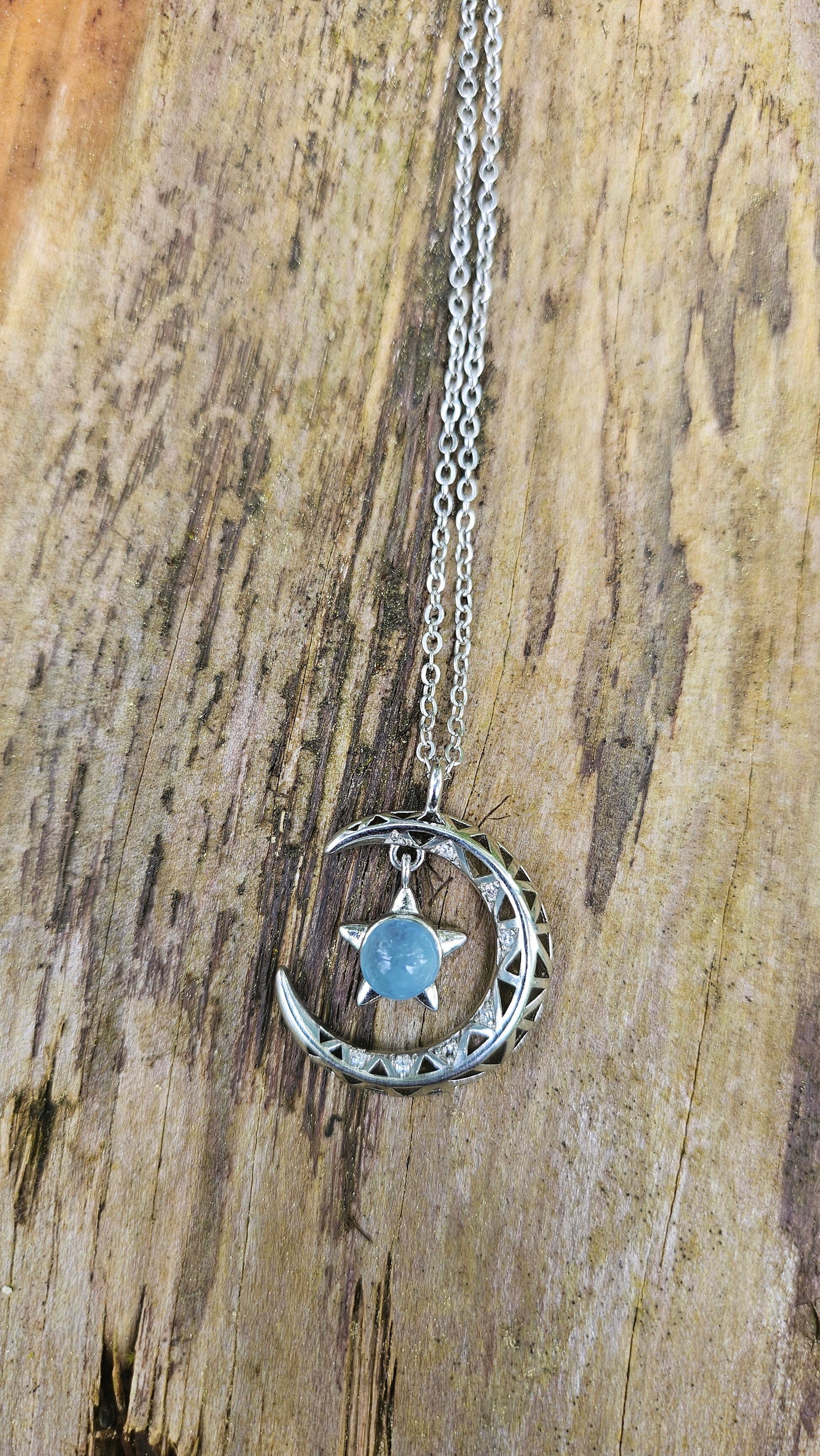 Collier "Lune Enchantée" en Aigue-Marine