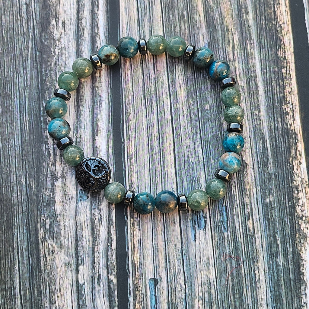 Bracelet Apatite & Hématite – 6mm
