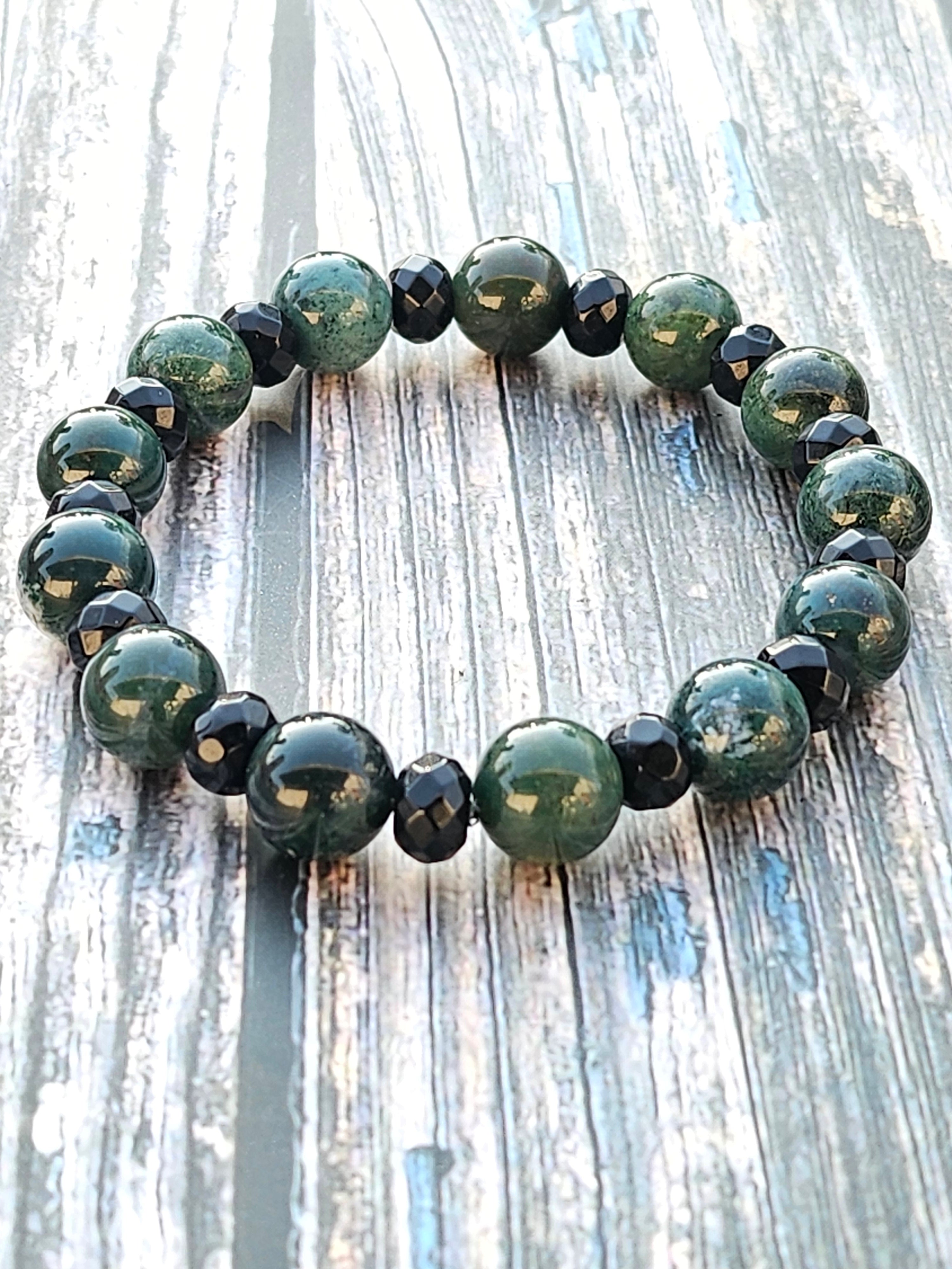Bracelet Jadéite & Onyx – 10mm