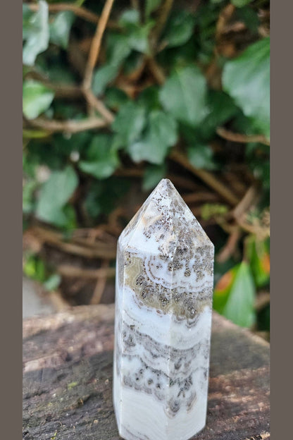 Natural Dendritic Agate Obelisk - Connection to the Wisdom of Nature