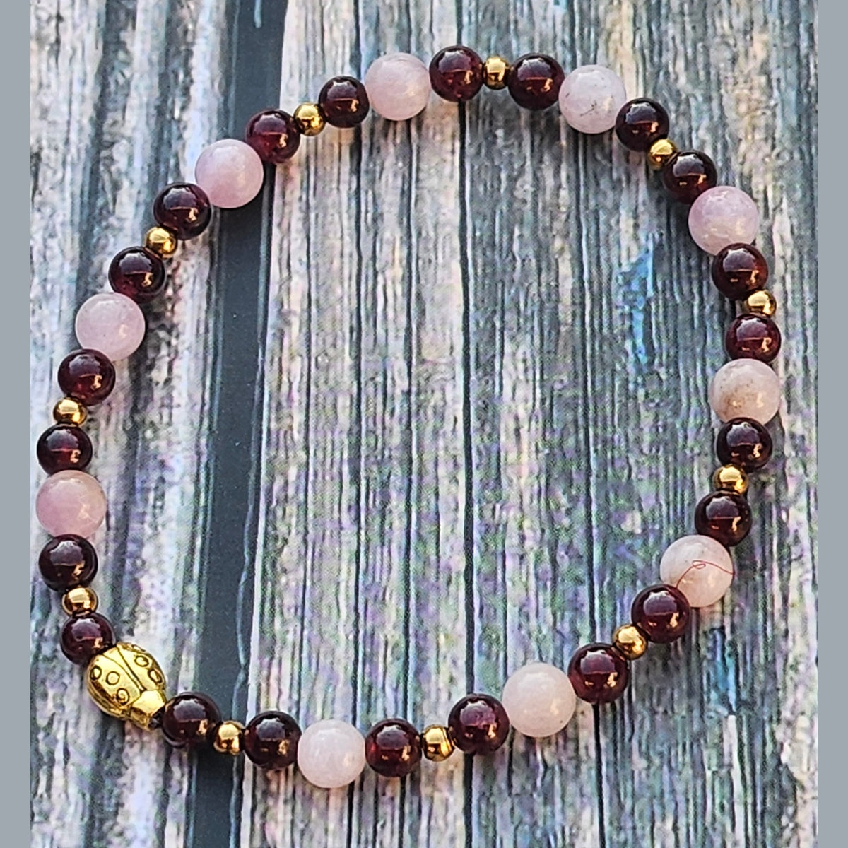 Bracelet Kunzite & Grenat – 4mm