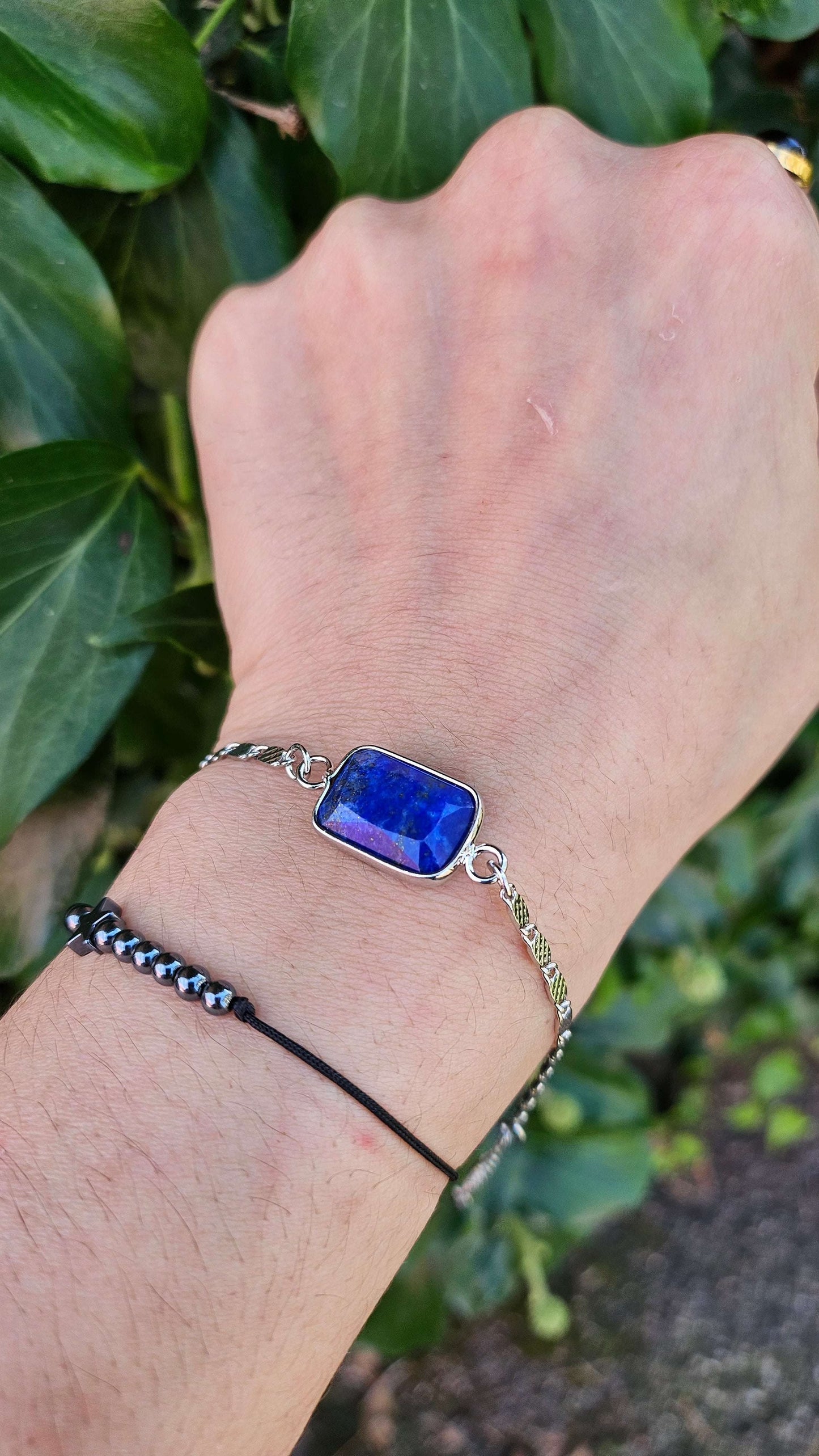 Bracelet "Rectangle de Lumière"  lapis lazuli