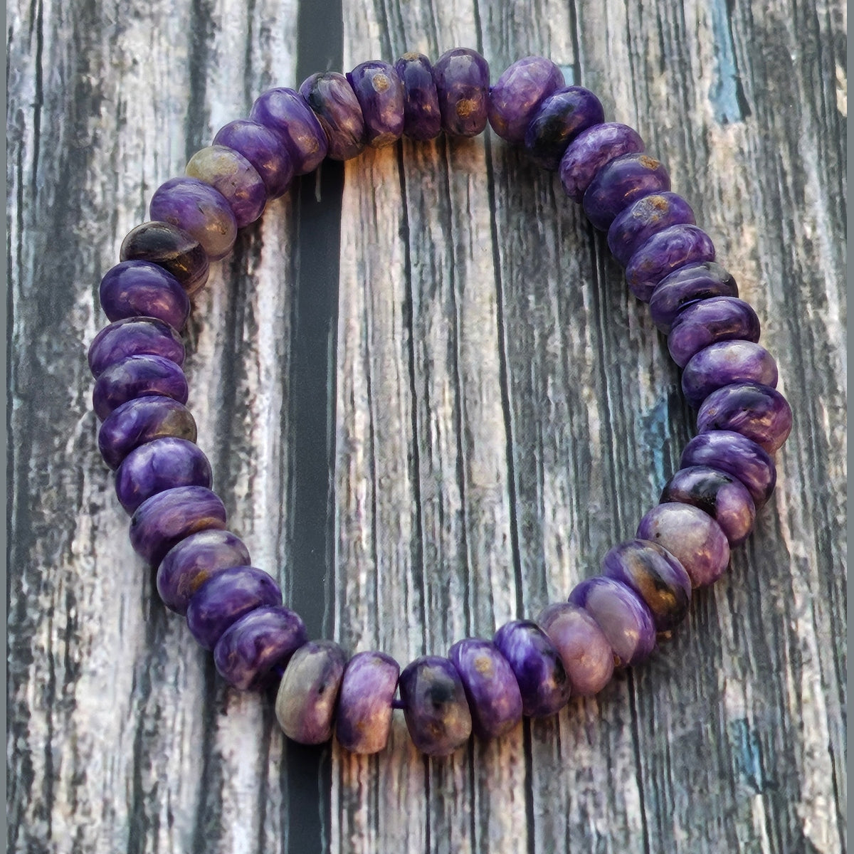 Bracelet Charoïte – Perles donuts