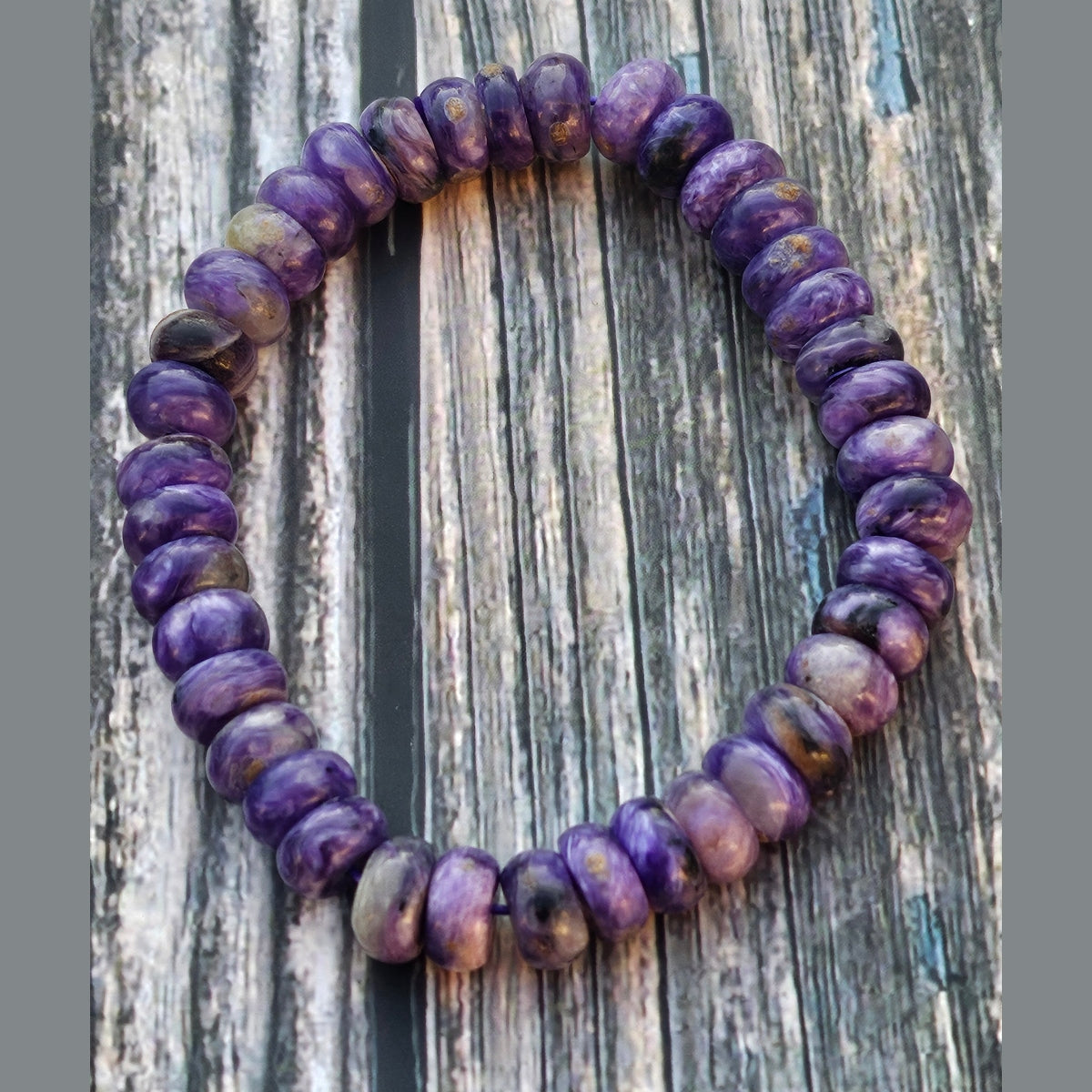 Bracelet Charoïte – Perles donuts