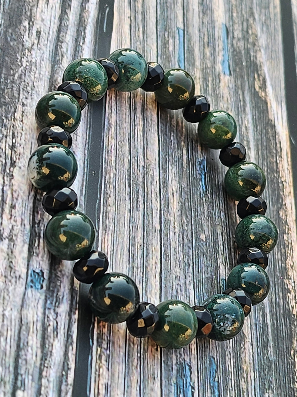 Bracelet Jadéite & Onyx – 10mm