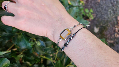 Bracelet "Rectangle de Lumière"  oeil de tigre