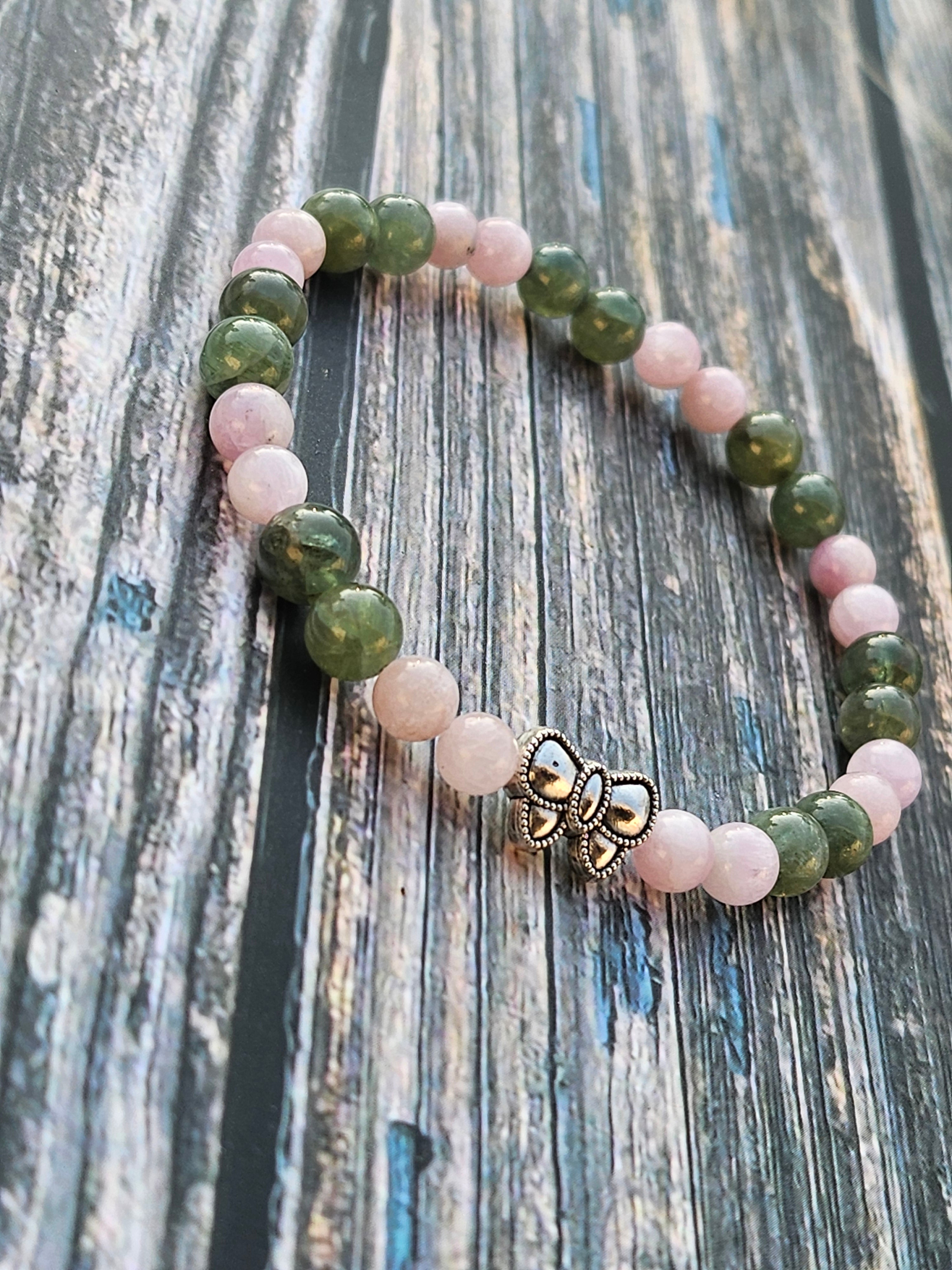 Bracelet Apatite Verte & Kunzite – 6/4mm