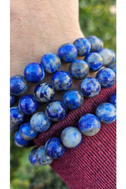 Bracelet en Lapis Lazuli Naturelle - Perles de Sérénité et Énergie