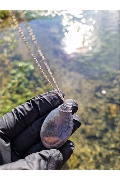 Superbe collier en pierre d'agate naturelle au choix - Kumari Legacy