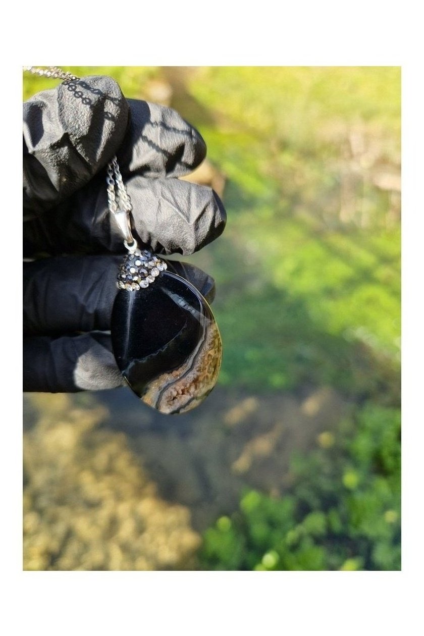 Superbe collier en pierre d'agate naturelle au choix Kumari Legacy