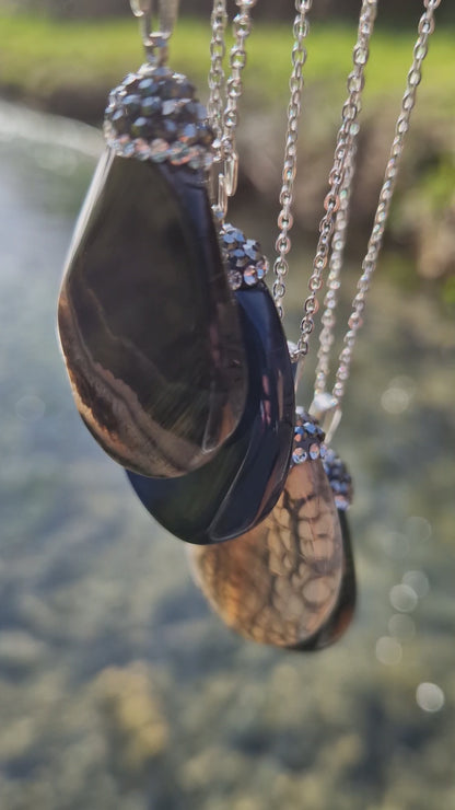 Atemberaubende Halskette aus natürlichem Achatstein zur Auswahl