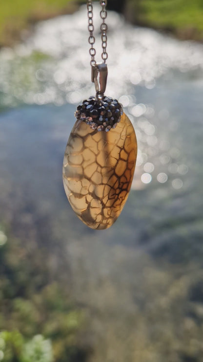 Atemberaubende Halskette aus natürlichem Achatstein zur Auswahl